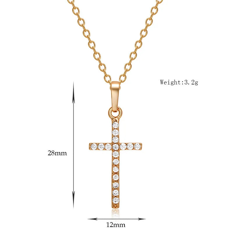 Cross Pendant Necklace With Moissanite